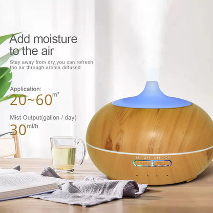 550Ml Ultrasonic Aroma Diffuser, Remote Control Included, 7 LED Light Options, Whisper-Quiet for Sleep & Relaxation