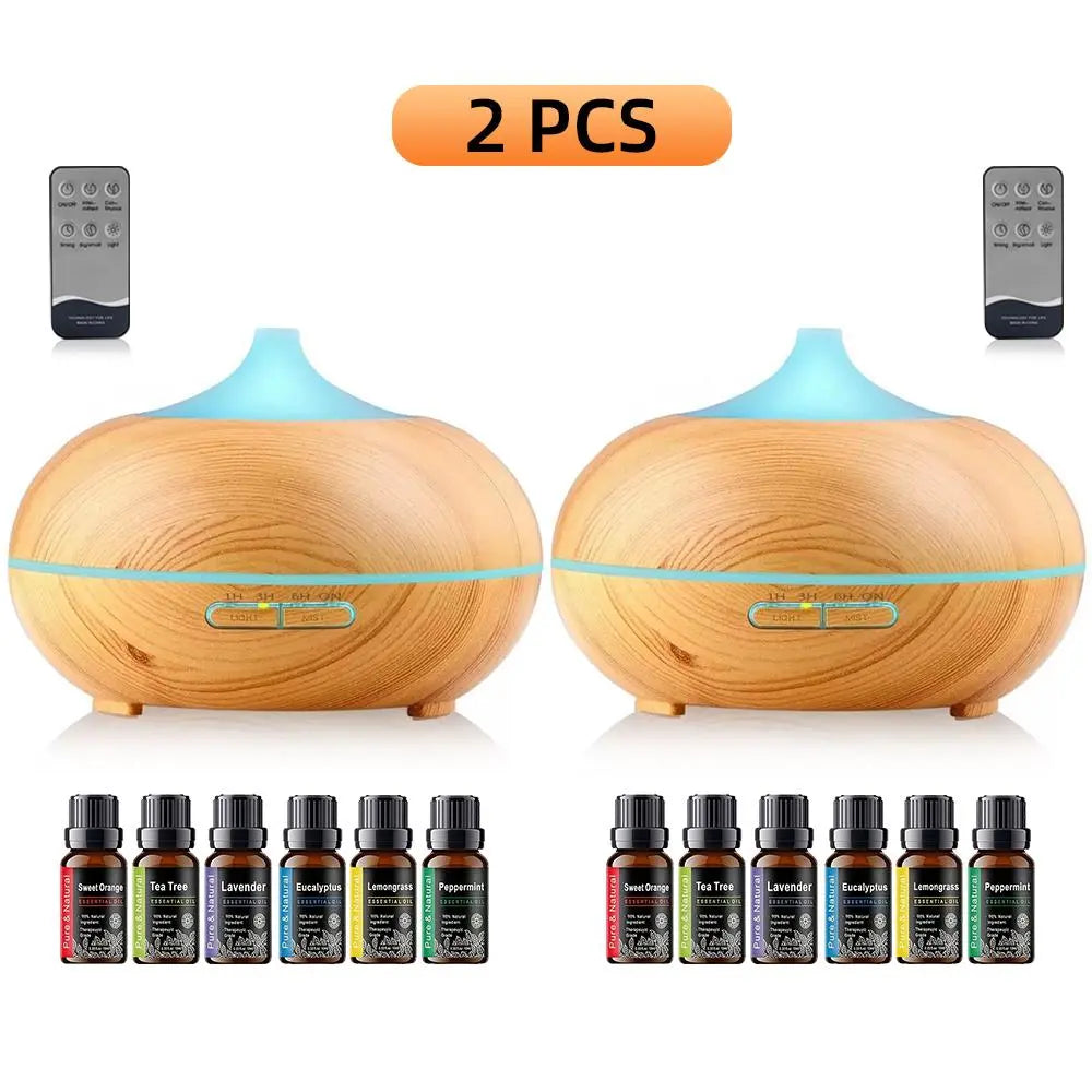 550Ml Ultrasonic Aroma Diffuser, Remote Control Included, 7 LED Light Options, Whisper-Quiet for Sleep & Relaxation