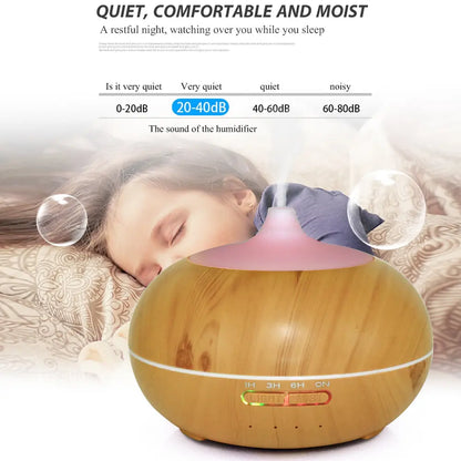 550Ml Ultrasonic Aroma Diffuser, Remote Control Included, 7 LED Light Options, Whisper-Quiet for Sleep & Relaxation
